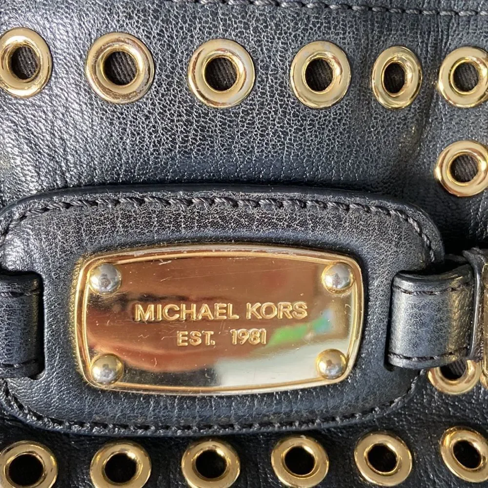 Michael Kors vintage black and gold details shoulder bag EUC